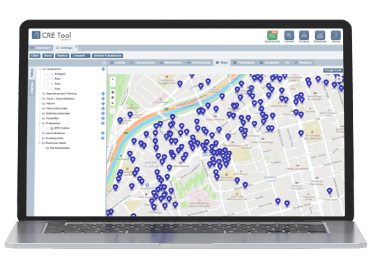 Computadora usando el mapa del Buildings CRE Tool